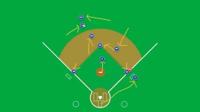 Bases empty baseball defensive simulator interface